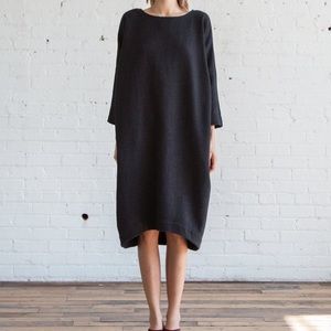 Black Crane Bud Dress Black